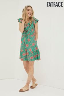 FatFace Green Riley Bali Jersey Dress (M85978) | €31
