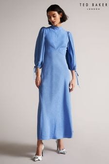Ted Baker Light Blue Ninora Bias Cut Seam Detail Dress (M86477) | €287