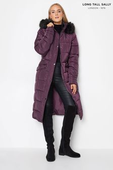 Long Tall Sally Purple Faux Fur Trim Padded Coat (M86485) | 123 €