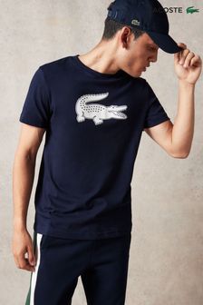 Lacoste Navy 3d Croc Print T-shirt (M86870) | 358 LEI