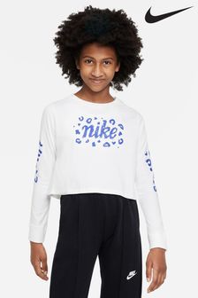 לבן - Nike Icon Clash Cheetah Long Sleeve Top (M86932) | ‏130 ₪