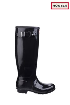 أسود - أحذية مطاطية طويلة لامعة لون أسود من الملابس الطويلة الأصلية من Hunter (M87009) | 861 ر.س