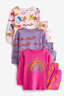 Pink Rainbow Character Snuggle Pyjamas 3 Pack (9mths-8yrs) (M87101) | €13 - €17.50