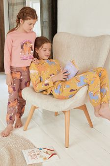 Pink/Yellow Ochre Unicorn 2 Pack Jogger Pyjamas (3-16yrs) (M87126) | €33 - €42