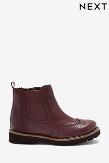 Oxblood Red Brogue Leather Chelsea Boots (M87161) | €27 - €32