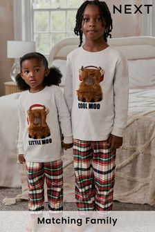 Grey/Red Hamish Matching Family Younger Kids Cosy Cotton Pyjamas (12mths-8yrs) (M87309) | €13 - €16