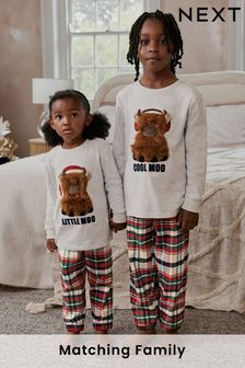 Sivé/červené hamish - Teplé bavlnené pyžamo pre väčšie deti z kolekcie Ladí celá rodina (3 – 16 rok.) (M87310) | €22 - €29