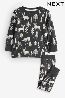 Monochrome Reindeer Pyjamas (9mths-16yrs) (M87317) | €11 - €18