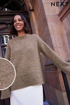 Rjava krta - Dolg pulover iz bukleja Premium (M87383) | €54
