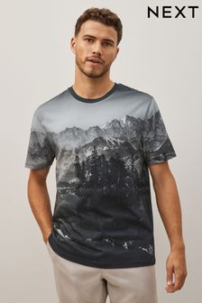 Črno-beli gozd - Majica z vzorci (M87436) | €14