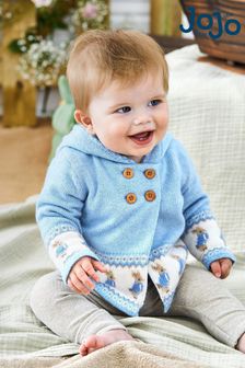 Cardigan comod cu Peter Rabbit și model fairisle JoJo Maman Bébé Hanorac Bebeluși albastru (M87468) | 155 LEI