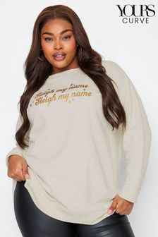 Yours Curve Natural Limited Sleigh My Name Sweatshirt (M87547) | €14.50