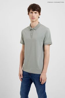 French Connection Shadow Layered Placket Jersey Polo