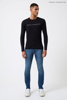 French Connection Long Sleeve Black T-Shirt