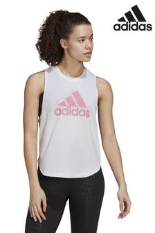 adidas White AEROREADY Made For Training Logo Graphic Racerback Vest (M87721) | $33