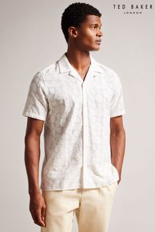 Ted Baker Allbury White Short Sleeve Embroidered Shirt (M87885) | €63