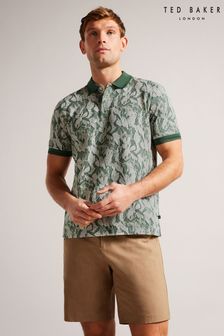Ted Baker Plasta Kurzärmeliges Polo-Shirt in Regular Fit mit Blumenmuster, Grün (M87904) | 101 €