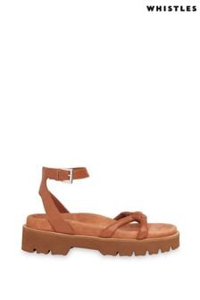 Whistles Mina Knotted Brown Sandals (M87919) | €89