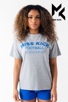 Miss Kick Womens Grey Jas Oversized 100% Cotton T-Shirt (M88110) | $34