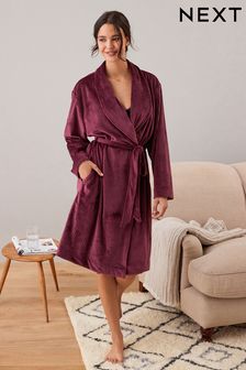 Berry Red Supersoft Ribbed Dressing Gown (M88241) | $45