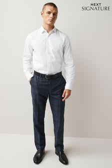 Men's White Workwear Print Long Sleeve Shirts