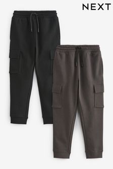 2 Pack Cargo Cotton-Rich Joggers (3-16yrs)