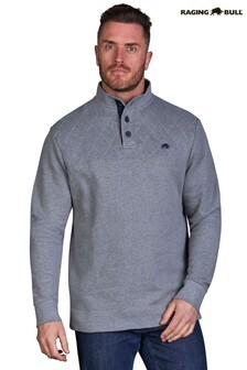 Raging Bull Grey Signature Button Up Sweatshirt (M88817) | ₪ 303 - ₪ 349