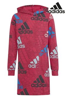 adidas Pink Essentials Brand Love Print Hooded Dress (M89029) | €21.50