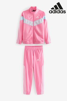 adidas Pink AEROREADY Colourblock Polyester Tracksuit (M89182) | $109