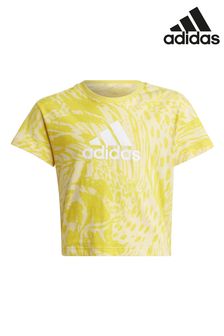 adidas Yellow Future Icons Hybrid Animal Print Cotton Regular T-Shirt (M89192) | €25