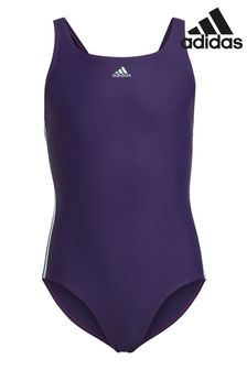 adidas Purple Athly V 3-Stripes Swimsuit (M89196) | ₪ 107