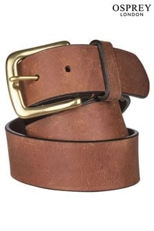 Osprey London Brown The Wesley 4cm Leather Belt (M89373) | 220 zł