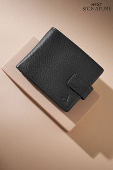 Black Personalised Monogram Signature Leather Extra Capacity Wallet (M89635) | $52