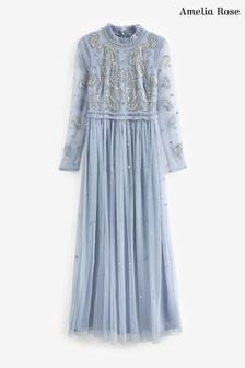 Amelia Rose Blue Embellished Maxi Dress (M89687) | 126 €