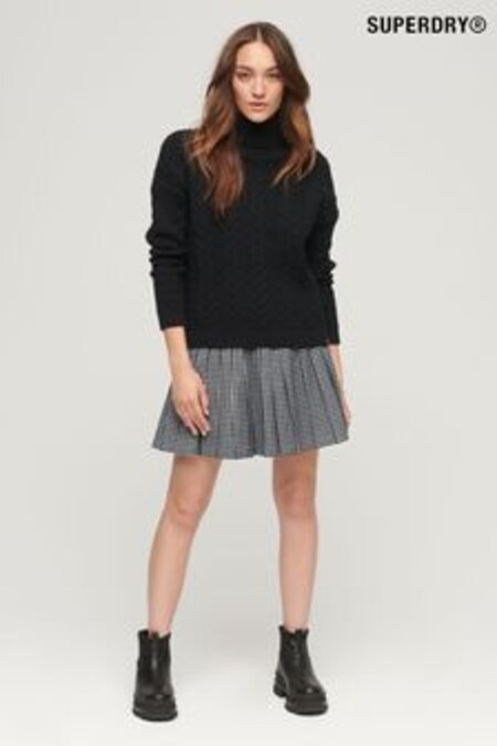Superdry Black Drop Shoulder Cable Roll Neck Jumper (M89925) | 60 €
