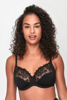 Anya Madsen  Black Floral Lace Underwire Non Padded Stretch Bra (M89946) | ₪ 79