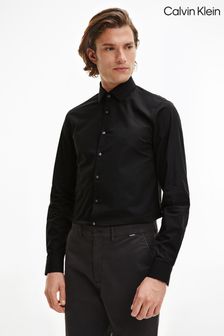 Calvin Klein Black Slim Fit Poplin Stretch Shirt (M90080) | $137