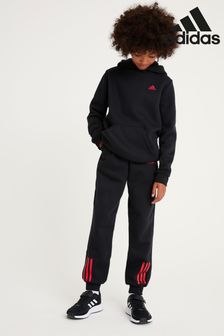 Negro - Adidas Junior Hooded Fleece Tracksuit (M90192) | 62 €