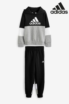 Black - Adidas Colourblock Fleece Tracksuit (M90199) | KRW82,100