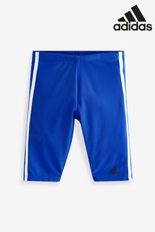 adidas Blue Fit Jammer 3-Stripes Swim Shorts (M90218) | $30