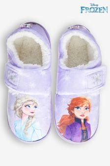 Лавандовый с принтом Frozen (2) - Детские тапочки с прошитой подошвой (M90243) | €16 - €19