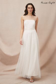 Phase Eight Cream Genova Beaded Wedding Dress (M90319) | OMR181