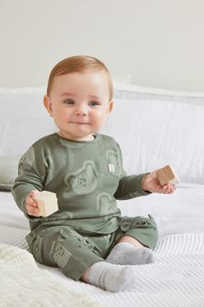 Green Tiger Baby Ribbed T-Shirt And Leggings Set (M90412) | $23 - $27