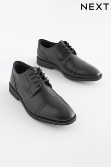 Czarny - Sznurowane szkolne buty Derby ze skóry (M90634) | 107 zł - 137 zł