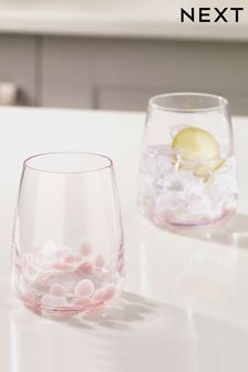 Pink Set of 2 Confetti Tumbler Glasses (M90681) | $21