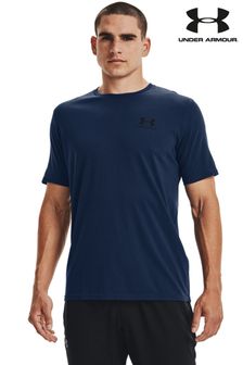 Bleu marine - T-shirt Under Armour look sport avec logo sur la poitrine gauche (M91091) | €29