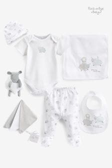 رمادي - Rock-a-bye Baby Boutique Animal Print Cotton 5-piece Baby Gift Set (M91295) | 230 ر.س