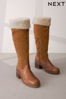 Signature Leather Forever Comfort® Faux Fur Knee High Boots