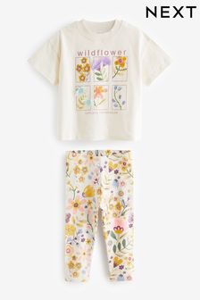 Rosa mit floralem Muster - Shirt und Leggings im Set (3 Monate bis 7 Jahre) (M91735) | 16 € - 22 €