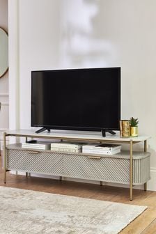 Light Grey Valencia Marble Mango Wood Up to 65 inch, Floating Top TV Unit (M91806) | €925